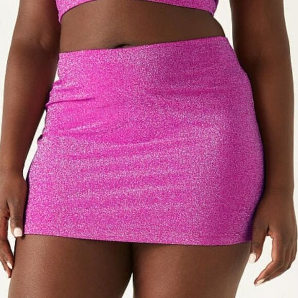 VICTORIA'S SECRET PINK Shimmer Swim Mini Skirt Dahlia Magenta💖 - Picture 3 of 6